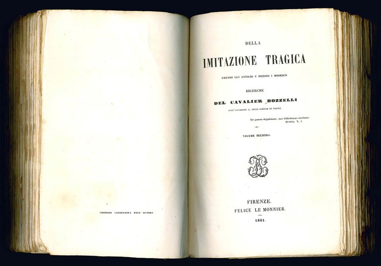 Della imitazione tragica presso gli antichi e presso i moderni. …