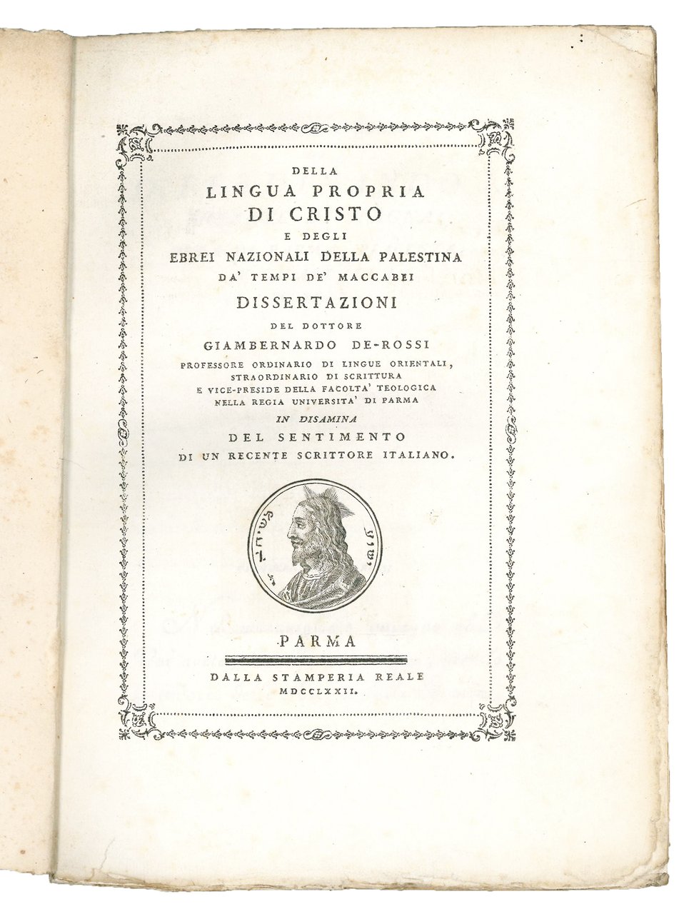 Della lingua propria di Cristo e degli Ebrei nazionali della …