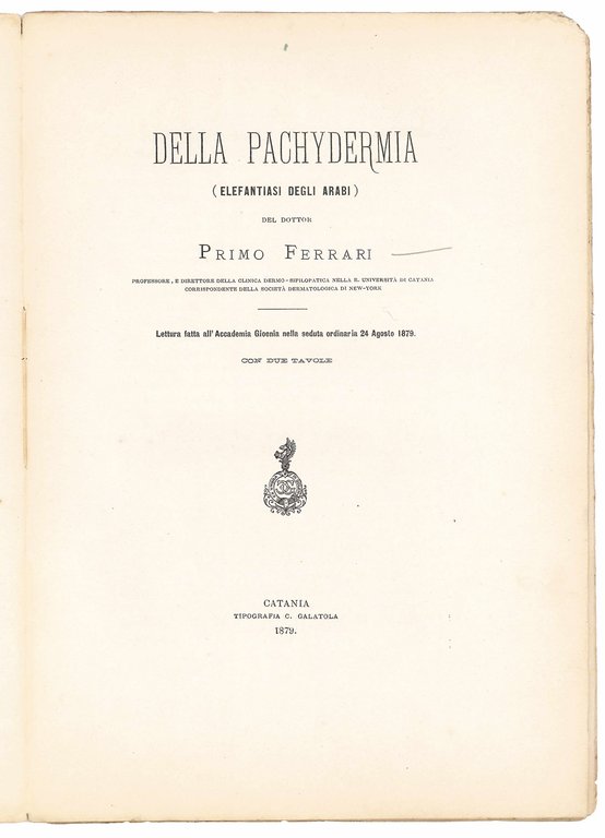 Della pachydermia (elefantiasi degli arabi) del dottor Primo Ferrari [...] … | Immagine Gallery 3