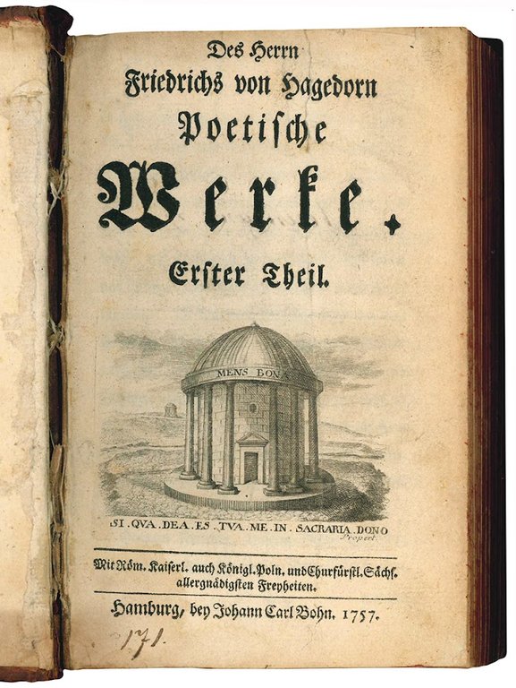 Des Herrn Friedrichs von Hagedorn poetische Werke.