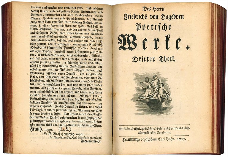 Des Herrn Friedrichs von Hagedorn poetische Werke.