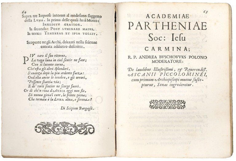 Descrizzione dell'entrata dell'Illustriss., e Reverendiss. Monsig. Ascanio Piccolomini, alla possession …