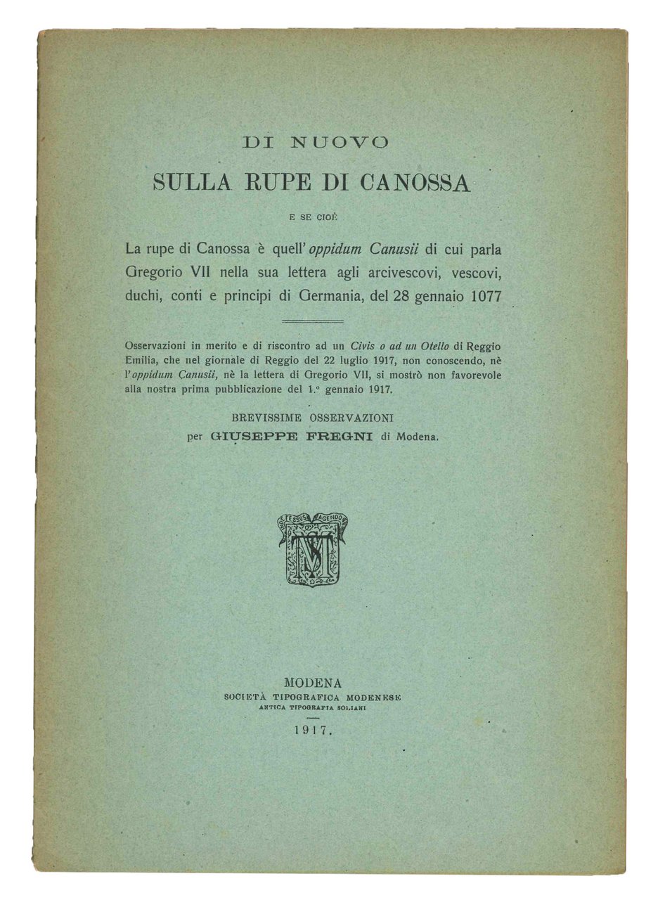 Di nuovo sulla rupe di Canossa, e se cioè la … | Immagine principale