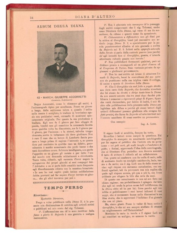 Diana d'Alteno. Anno IX e XI, completi dei 24 nr. …