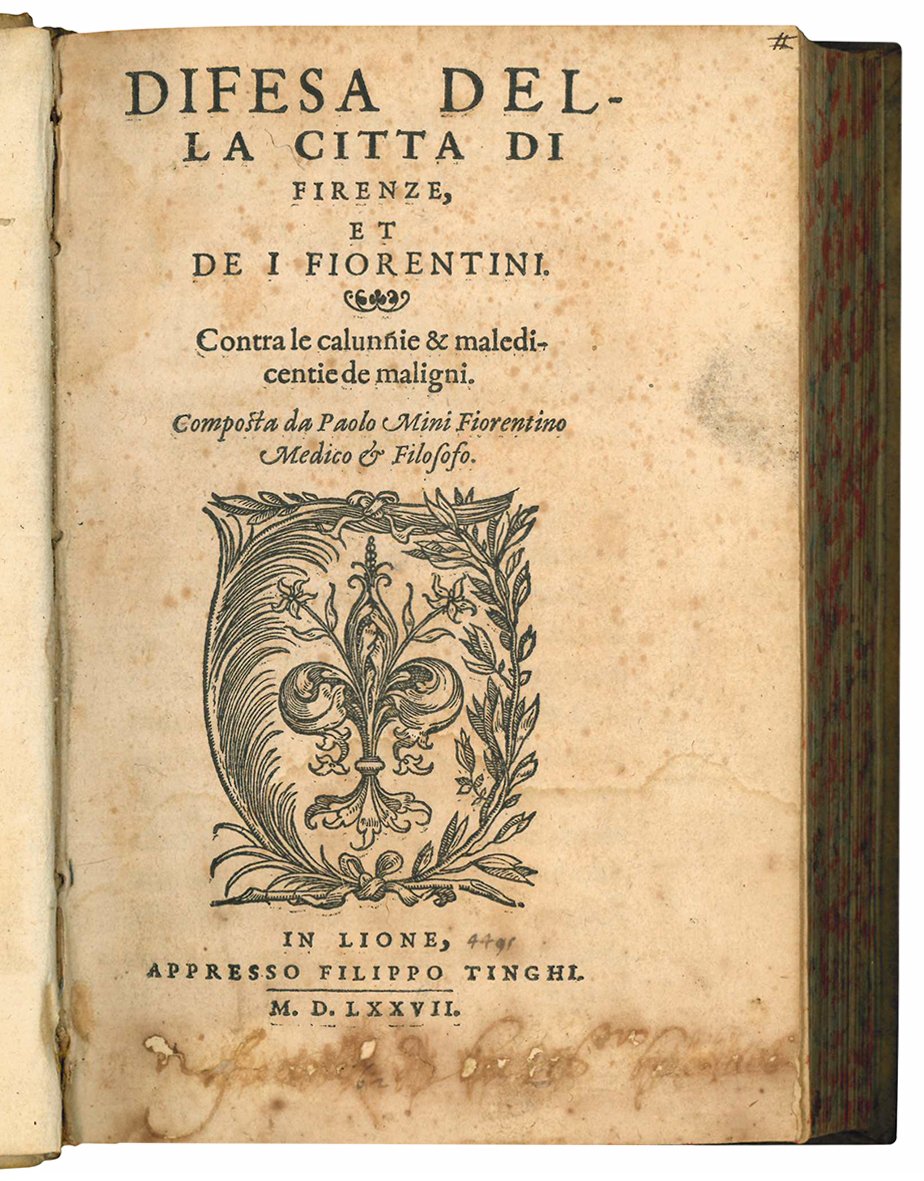 Difesa della citta di Firenze, et de i fiorentini. Contra …