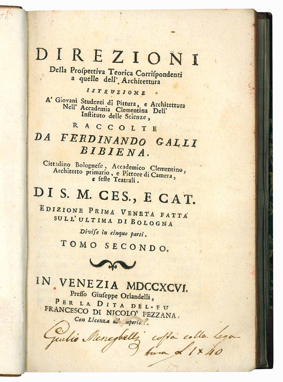 Direzioni a' giovani studenti nel disegno dell'architettura civile, nell'Accademia Clementina …