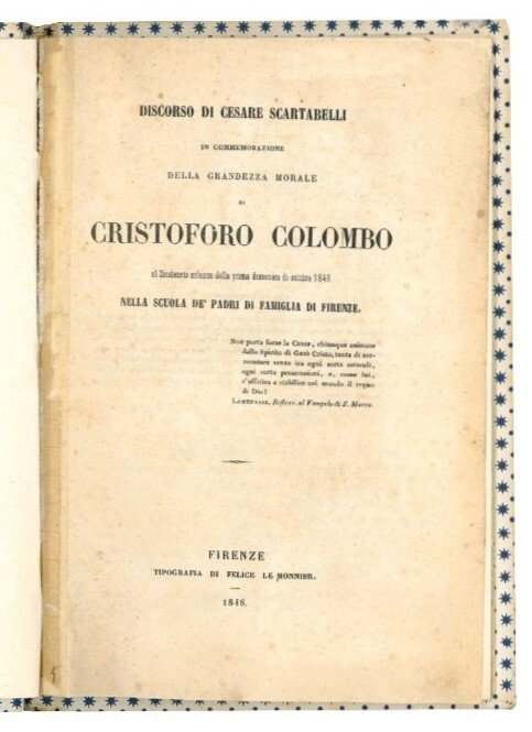 Discorso di Cesare Scartabelli in commemorazione della grandezza morale di …