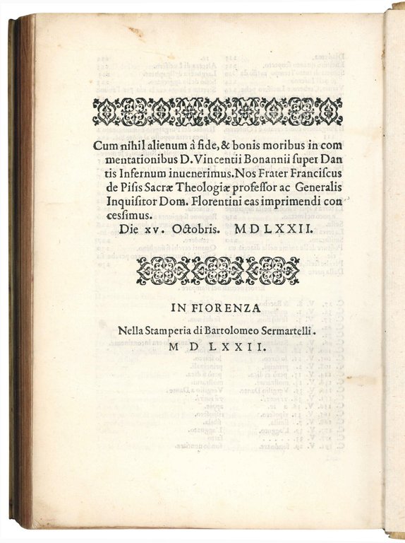 Discorso di Vincentzio [sic] Buonanni, sopra la prima cantica del …