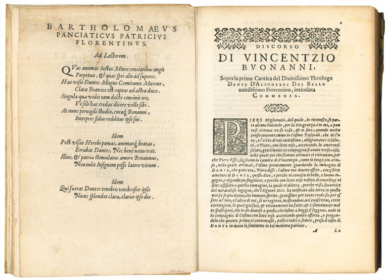 Discorso di Vincentzio [sic] Buonanni, sopra la prima cantica del …