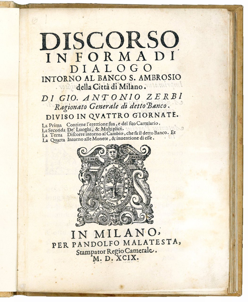 Discorso in forma di dialogo intorno al Banco S. Ambrosio …