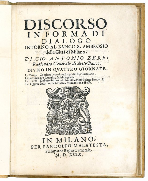 Discorso in forma di dialogo intorno al Banco S. Ambrosio … | Immagine Gallery 1