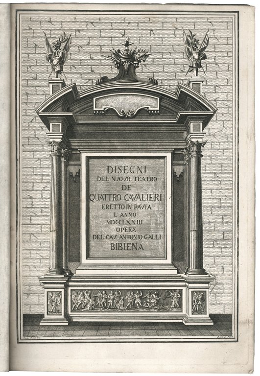 Disegni del nuovo teatro de quattro cavalieri eretto in Pavia …