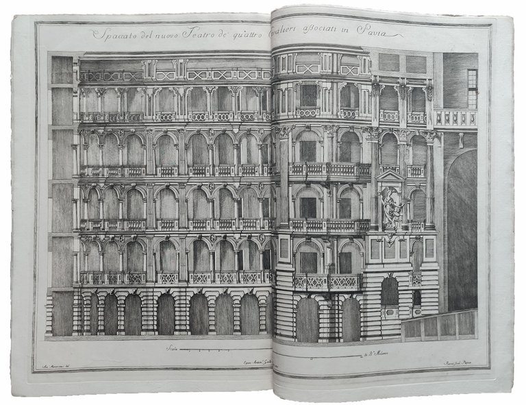 Disegni del nuovo teatro de quattro cavalieri eretto in Pavia …
