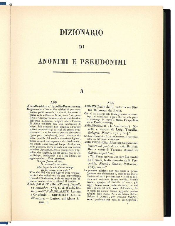 Dizionario di opere anonime e pseudonime di scrittori italiani o …