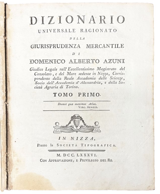 Dizionario universale ragionato della giurisprudenza mercantile