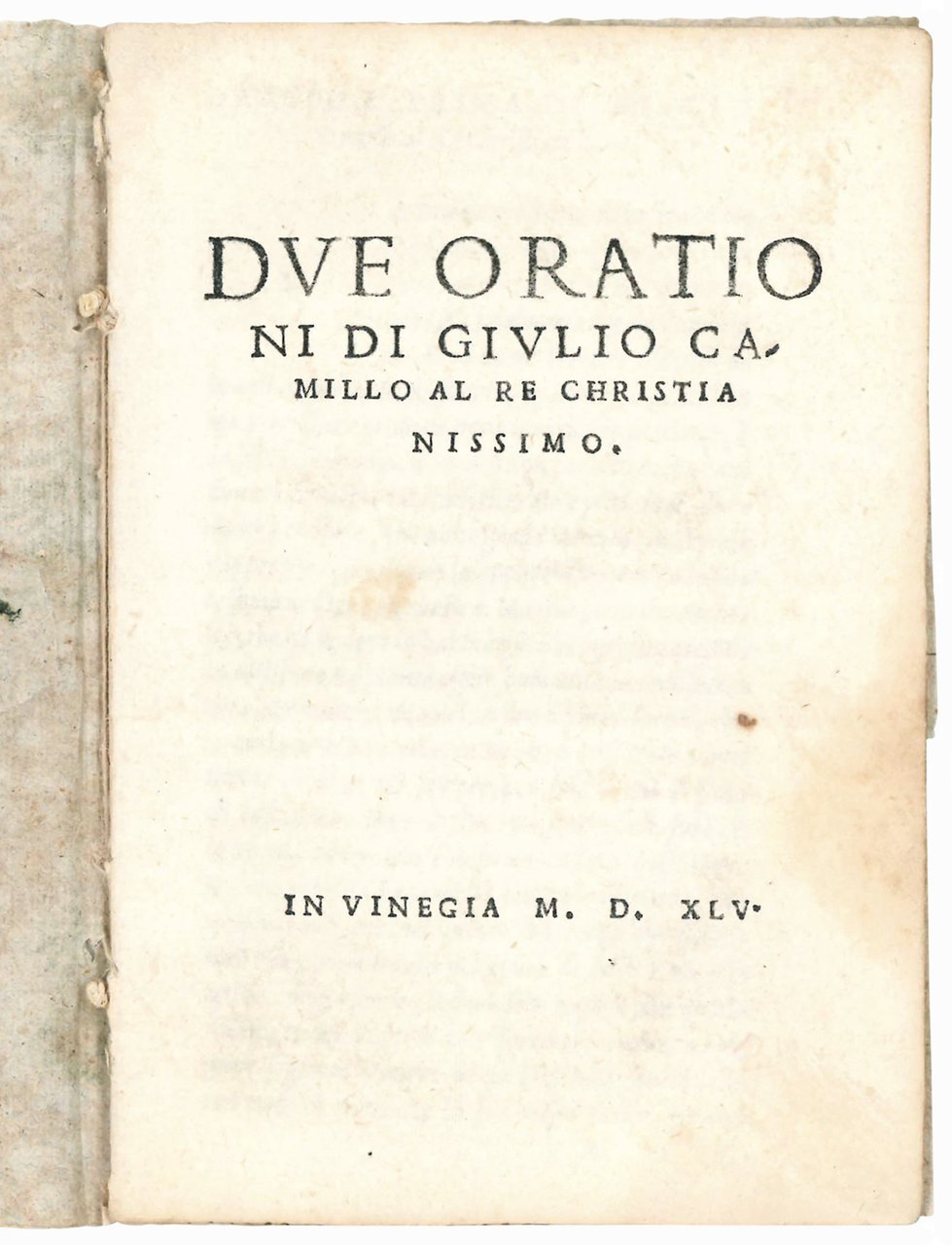 Due orationi di Giulio Camillo al Re Christianissimo