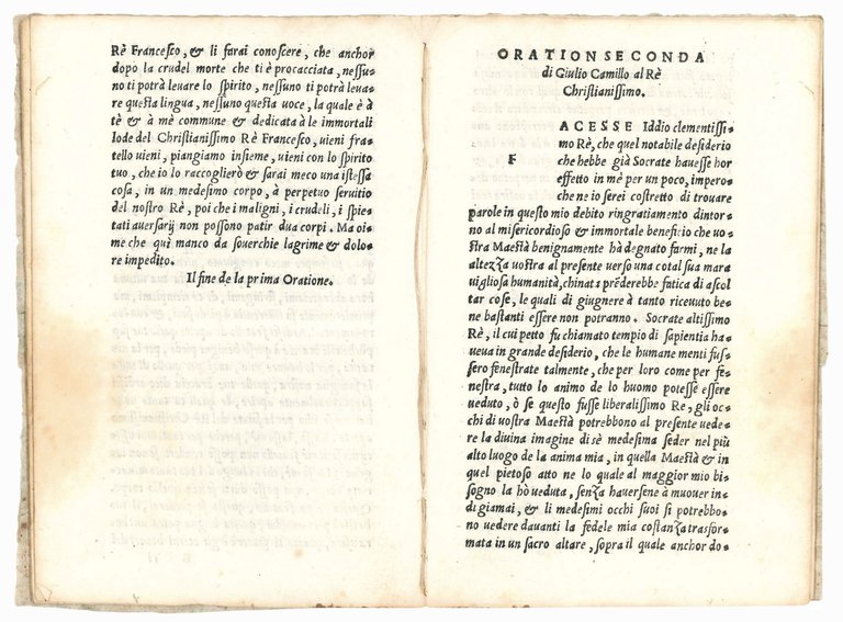 Due orationi di Giulio Camillo al Re Christianissimo