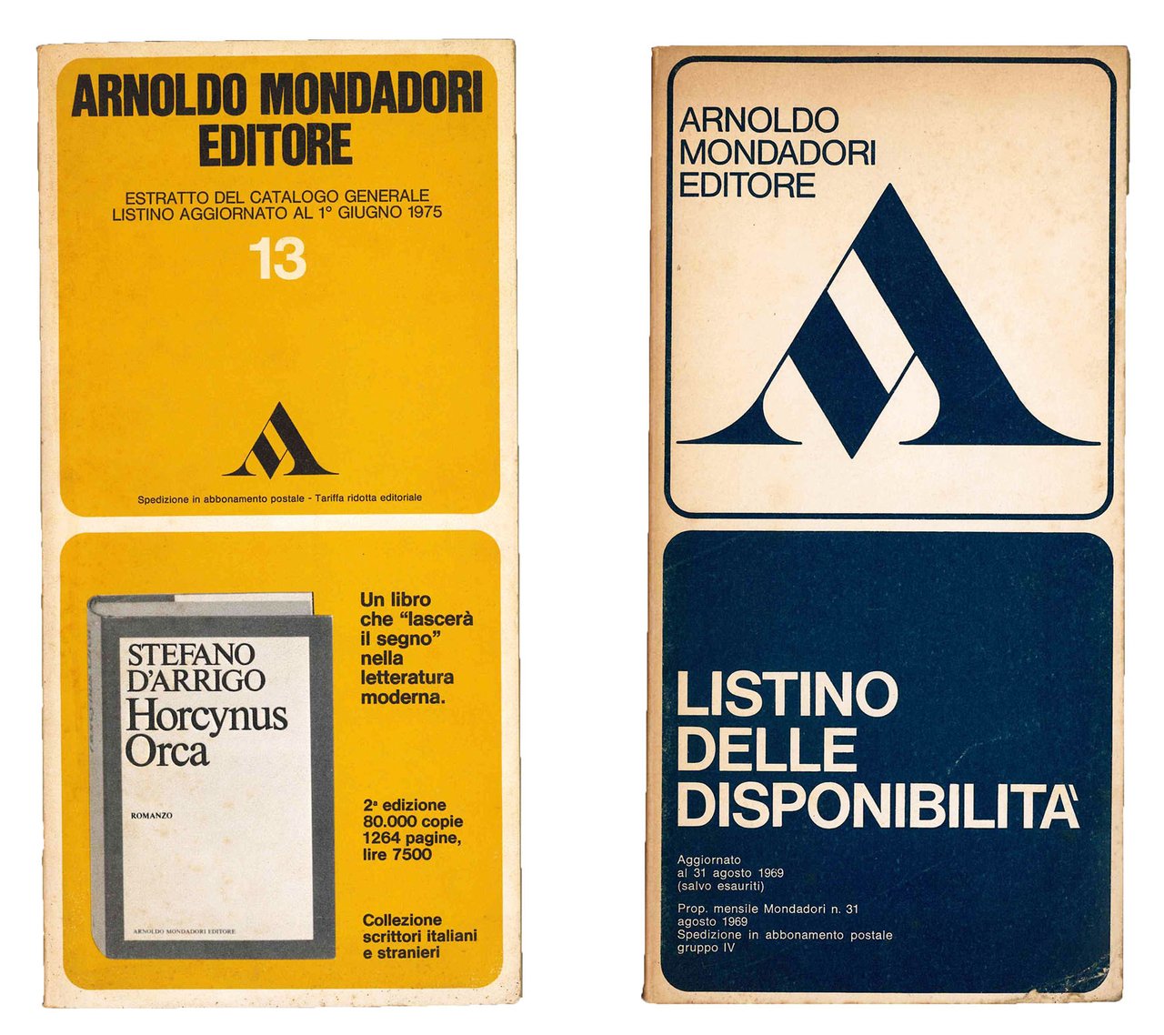 Due volumi: Listino delle disponibilità aggiornato al 31 agosto 1969; … | Immagine principale