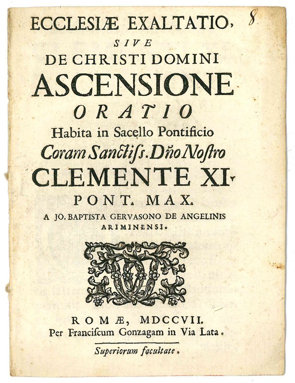 Ecclesiae exaltatio, sive de Christi Domini Ascensione oratio Habita in … | Immagine Gallery 1