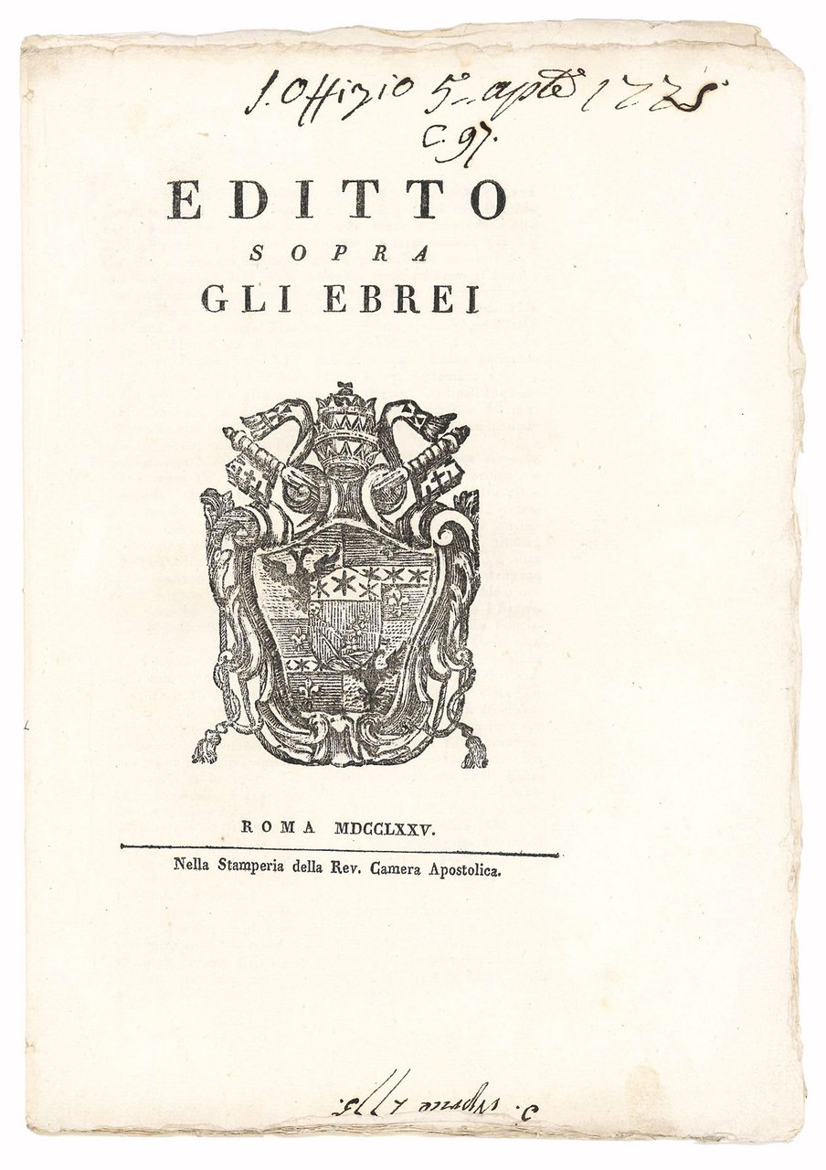 Editto sopra gli Ebrei | Immagine principale