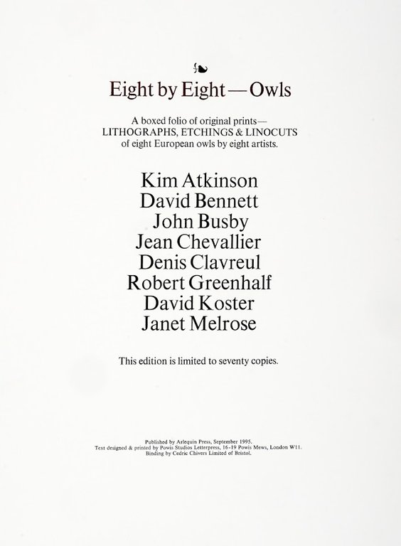 Eight by Eight. A boxed folio of original prints – …