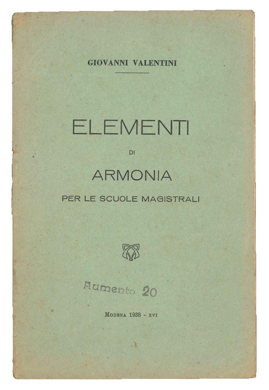 Elementi di armonia per le scuole magistrali. | Immagine principale