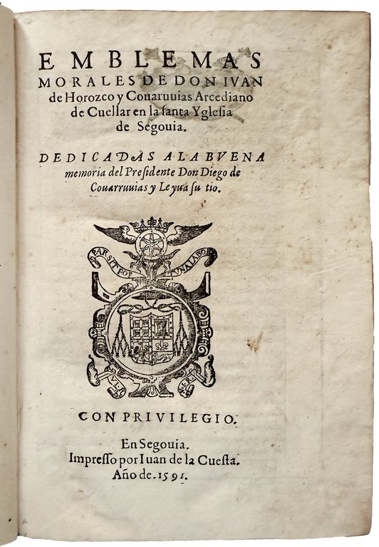 Emblemas morales de Don Iuan de Horozco Covaruvias Arcediano de …