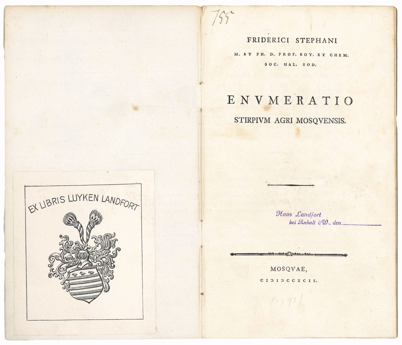 Enumeratio stirpium agri Mosquensis | Immagine principale