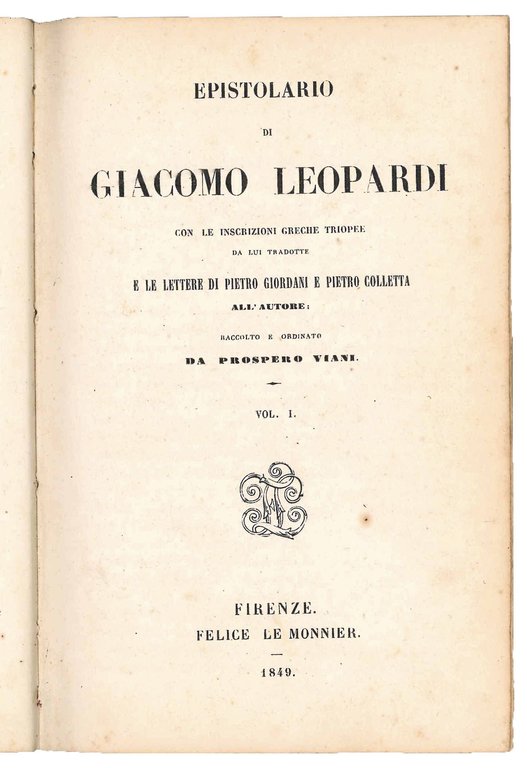 Epistolario [...] con le iscrizioni greche triopee da lui tradotte …