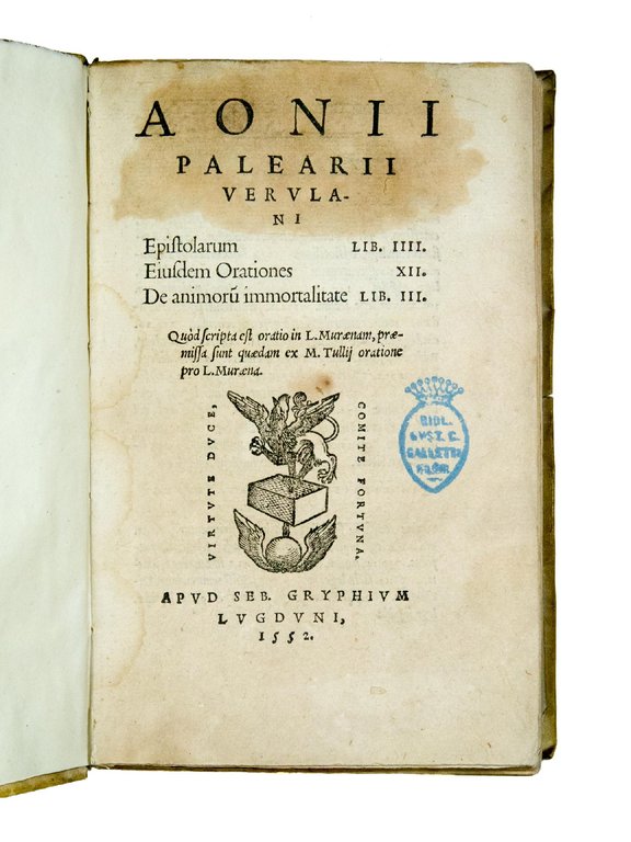 Epistolarum lib. IIII. Eiusdem Orationes XII. De animorum immortalitate lib. …