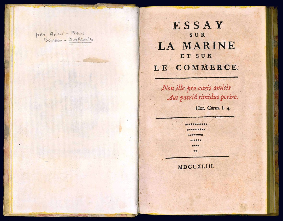 Essay sur la marine et sur le commerce.