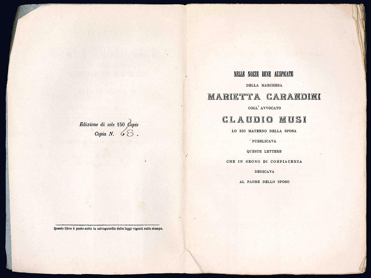 Estratti di un carteggio famigliare e privato ai tempi delle …