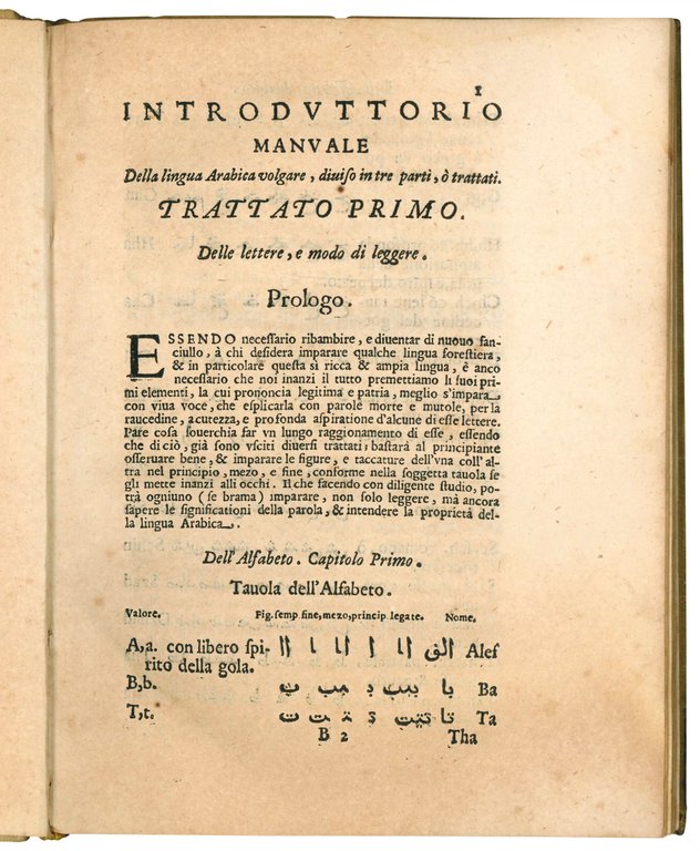 Fabrica overo dittionario della lingua volgare arabica, et italiana, copioso …