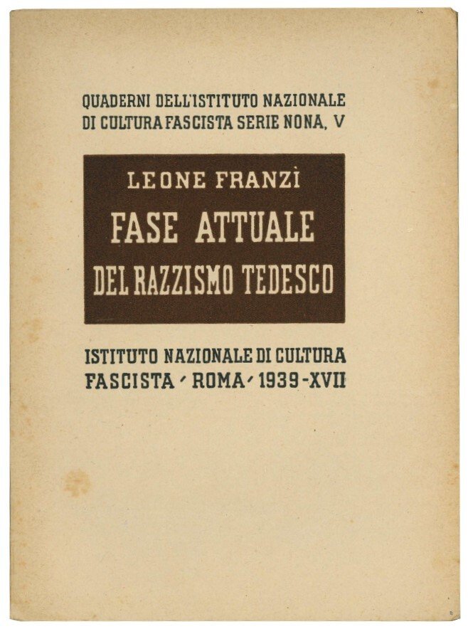 Fase attuale del razzismo tedesco.