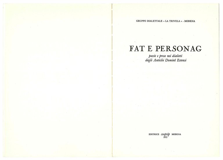 Fat e personag. Poesie e prose degli Antichi Domini Estensi.