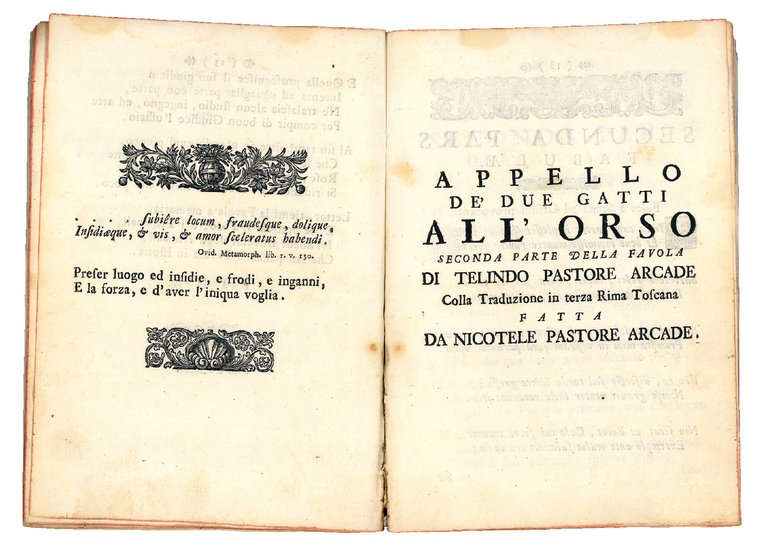 Favola di due gatti e della scimia coll'appello de' medesimi …