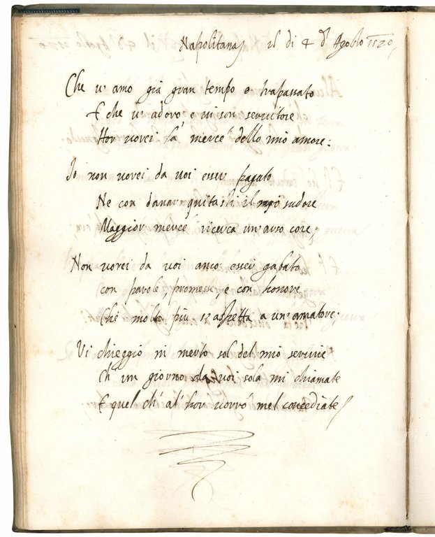 First line of text: "A chi tiene di me la …