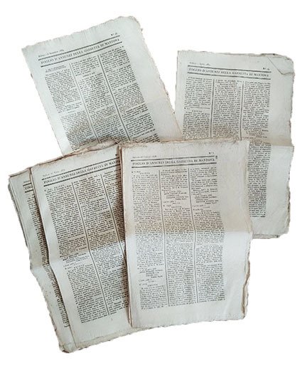 Foglio d'annunzj della Gazzetta di Mantova. Lotto di 18 numeri … | Immagine principale