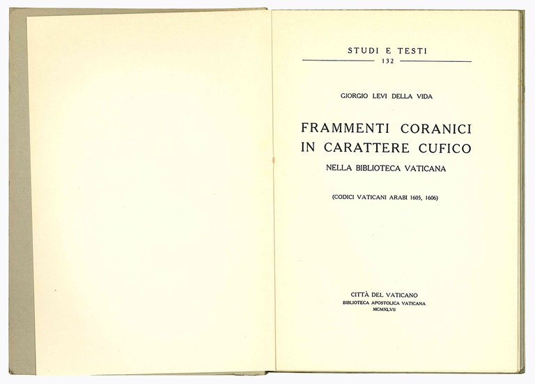 Frammenti coranici in carattere cufico nella Biblioteca Vaticana. (Codici Vaticani …