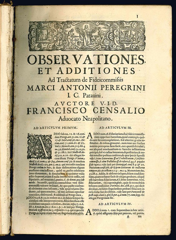 Francisci Censalii...Obseruationes singulares cum additionibus ad Tractatum de fideicommissis M. …