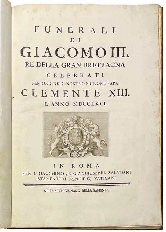 Funerali di Giacomo III. Re della Gran Brettagna celebrati per …