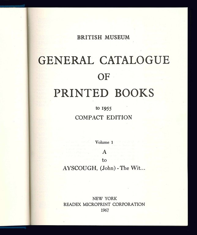 General catalogue of printed books to 1955. Compact edition. Volume … | Immagine Gallery 1