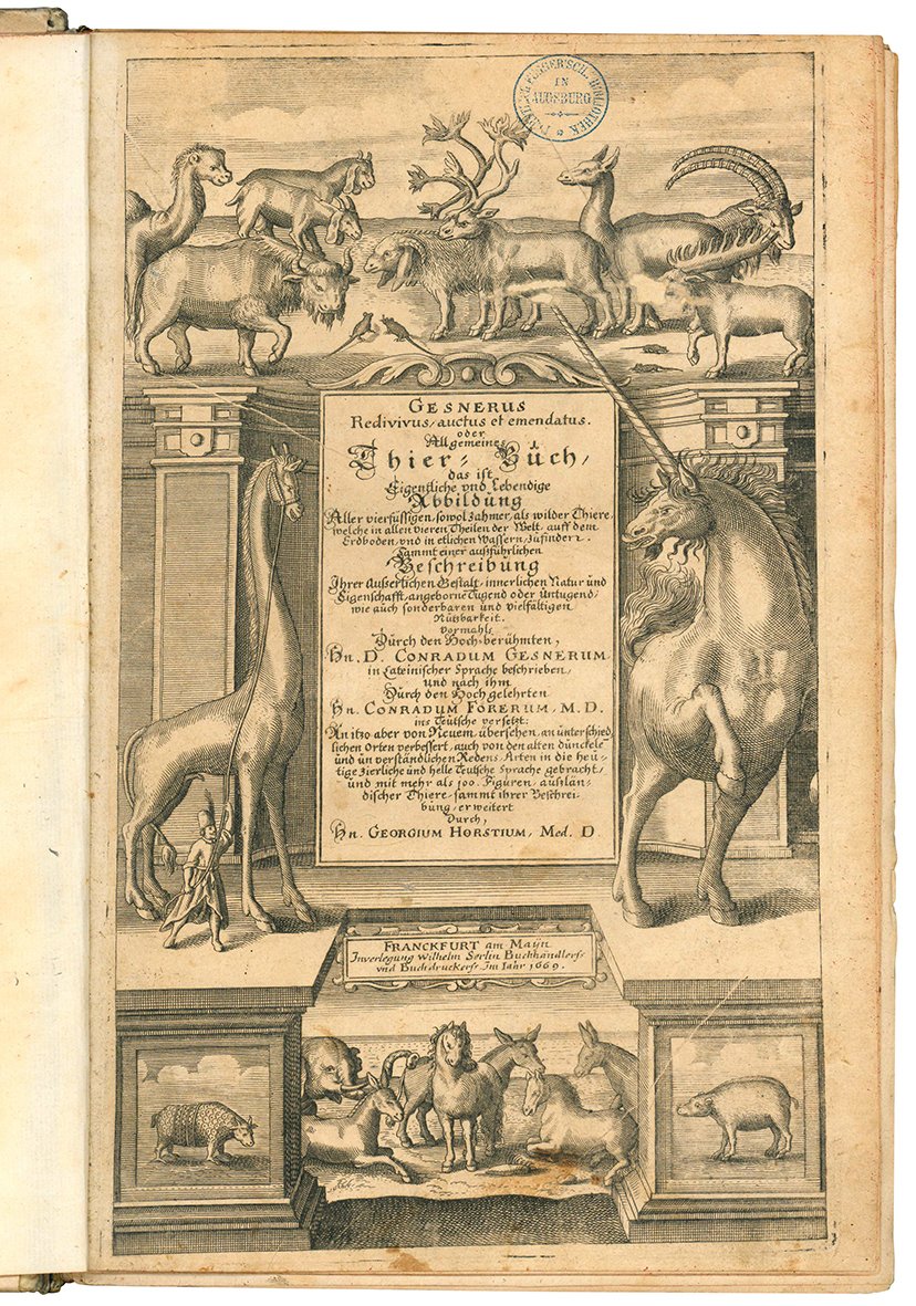 Gesnerus Redivivus / auctus et emendatus oder Allgemeines Thier-Buch das …