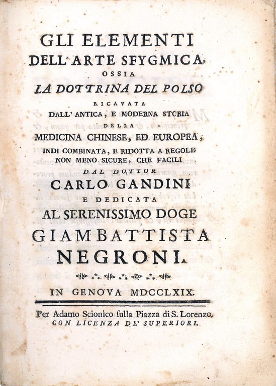 Gli elementi dell'arte sfygmica, ossia la dottrina del polso ricavata …