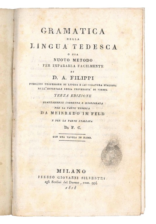 Gramatica della Lingua Tedesca o sia nuovo metodo per impararla … | Immagine Gallery 1