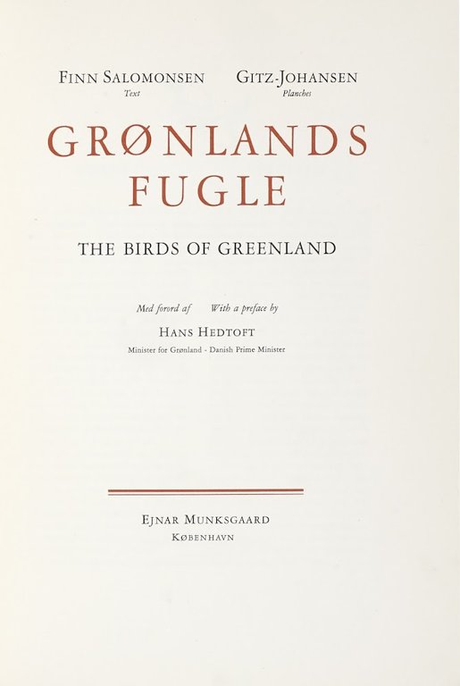 Gronlands Fugle. The Birds of Greenland