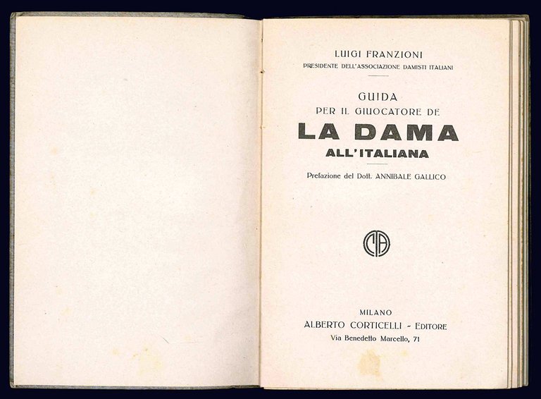 Guida per il giuocatore de la dama all'italiana. Prefazione del …