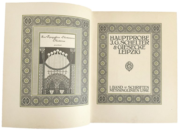Hauptprobe J.G. Schelter & Giesecke Leipzig. 1.Band ~ Schriften Messinglinien …