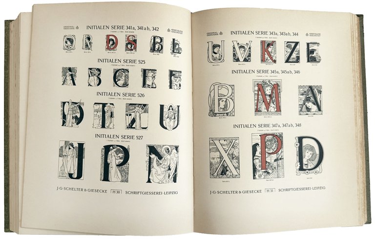 Hauptprobe J.G. Schelter & Giesecke Leipzig. 1.Band ~ Schriften Messinglinien …
