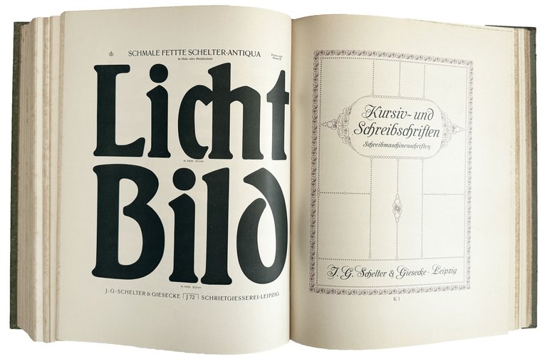 Hauptprobe J.G. Schelter & Giesecke Leipzig. 1.Band ~ Schriften Messinglinien …